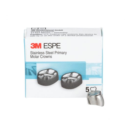 3M ESPE Stainless Steel Primary Molar Crowns, D-LR-6, Lower Right
First Primary Molar, Size 6, 2 Crowns